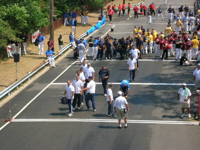 Ready to cool off with Buckets @ Riverhead 7/19/08. 
The team:  Fleischman, Maas, Corwin, LeCann, Kosciuszko, Densieski, Tradeski, Kelly Jr., Watts, Atkins, Burgess & Davis.